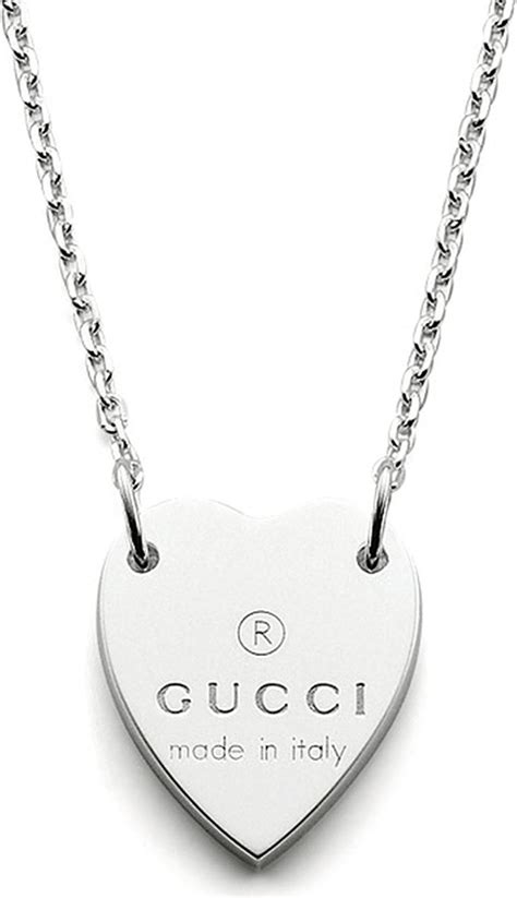 gucci heart necklace.|trademark necklace with heart pendant.